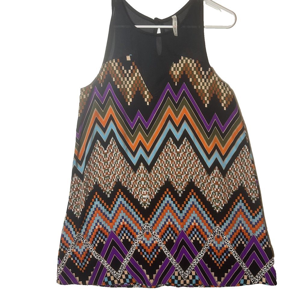 Millibon Dress Womens Small Sleeveless Pullover Shift Lined, Rayon